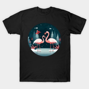 Flamingo Flock Sunset, Xmas,  Love Flamingos T-Shirt